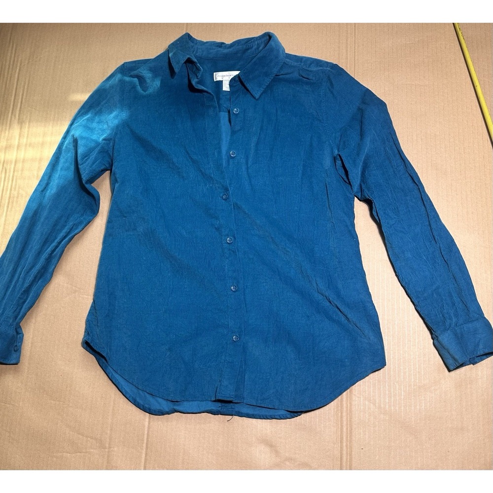 C.J. Banks Christopher & Banks Women Size M Long Sleeve Jacket Blue Spring City